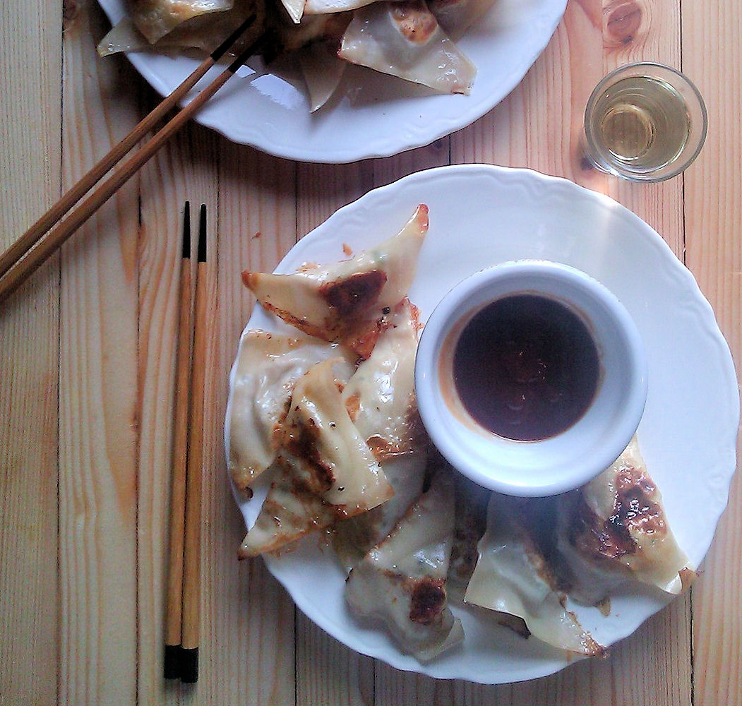 Potstickers with Soy and Wine Dipping Sauce